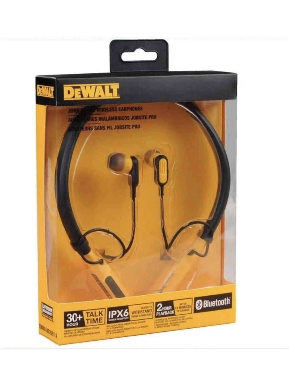 DEWALT Black and Yellow Bluetooth Neckband Earphones